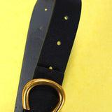 Leather Gold Horseshoe Belt