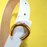 Leather Gold Horseshoe Belt