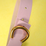 Leather Gold Horseshoe Belt