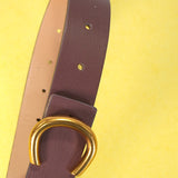 Leather Gold Horseshoe Belt