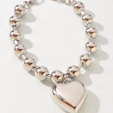 Beaded Heart Charm Bracelet