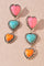 Multi-Color Heart Drop Earrings