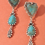Turquoise Heart &amp; Teardrop Earrings