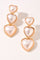 Triple Heart Drop Earrings