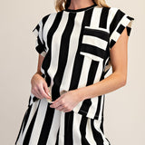 Penelope Striped Round Neck Top