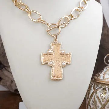 Pearl and Cross Necklace