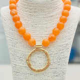 Marbled Statement Pendant Necklace