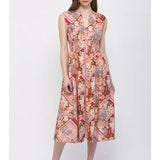 Camille Scarf Print Midi Dress