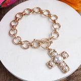 Pearl Cross Bracelet