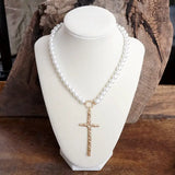 Pearl & Cross Necklace