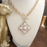 Cross and Pearl Necklace
