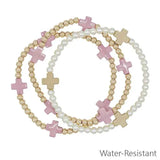 Cross Beaded Stretch Bracelets