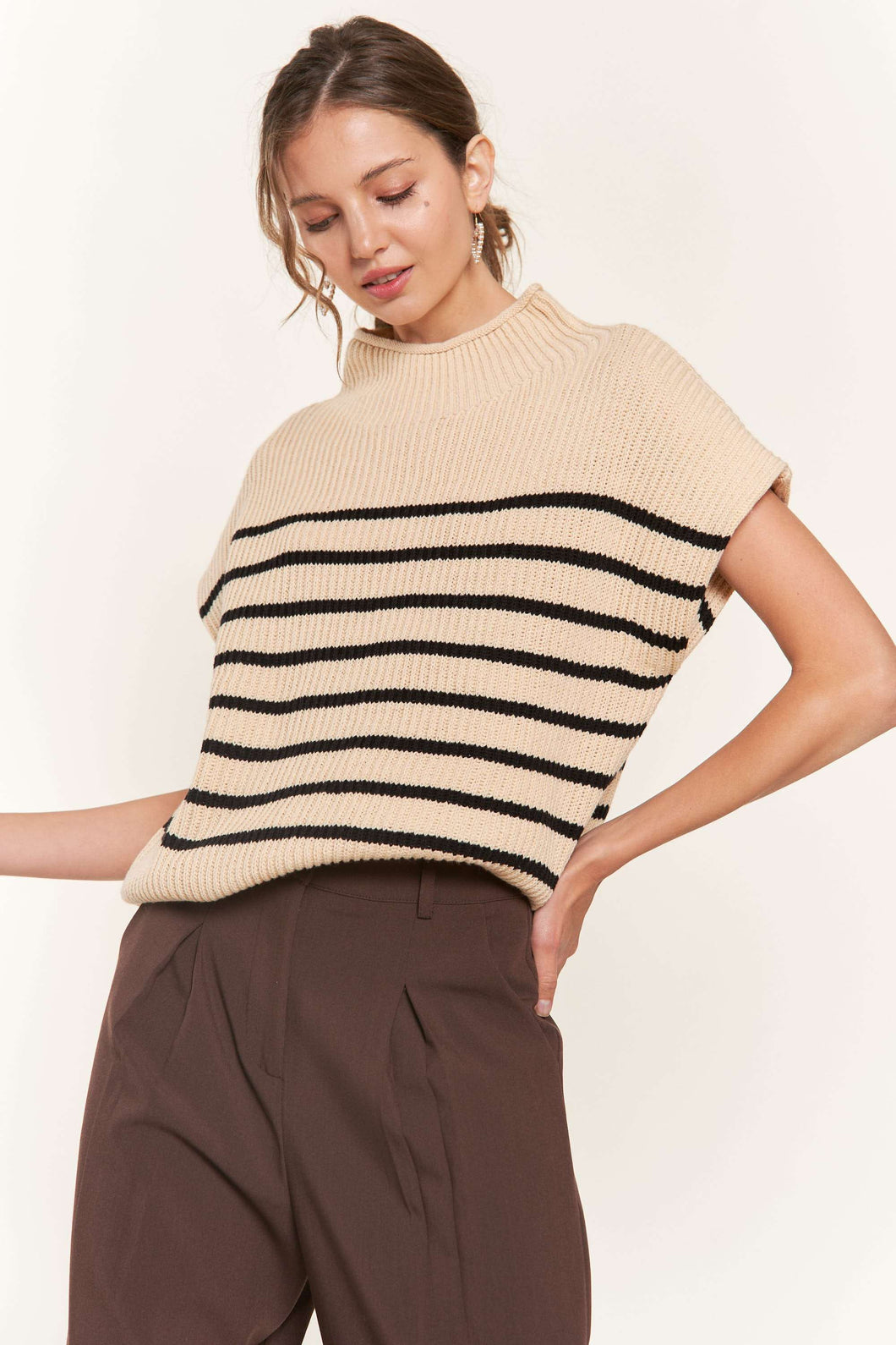 Natalie Striped Sweater Vest