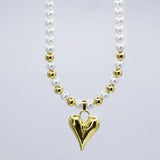 Pearl Teardrop Heart Necklace
