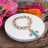 Turquoise Cross Bracelet