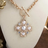 Cross and Pearl Necklace