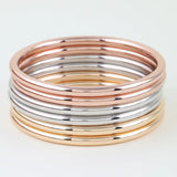 Mixed Metal Polished Bangle Set