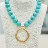 Marbled Statement Pendant Necklace