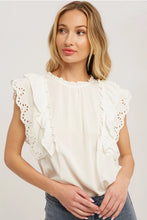 Load image into Gallery viewer, Madalynn Eyelet Ruffle Top
