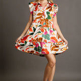 Lola Satin Print Dress