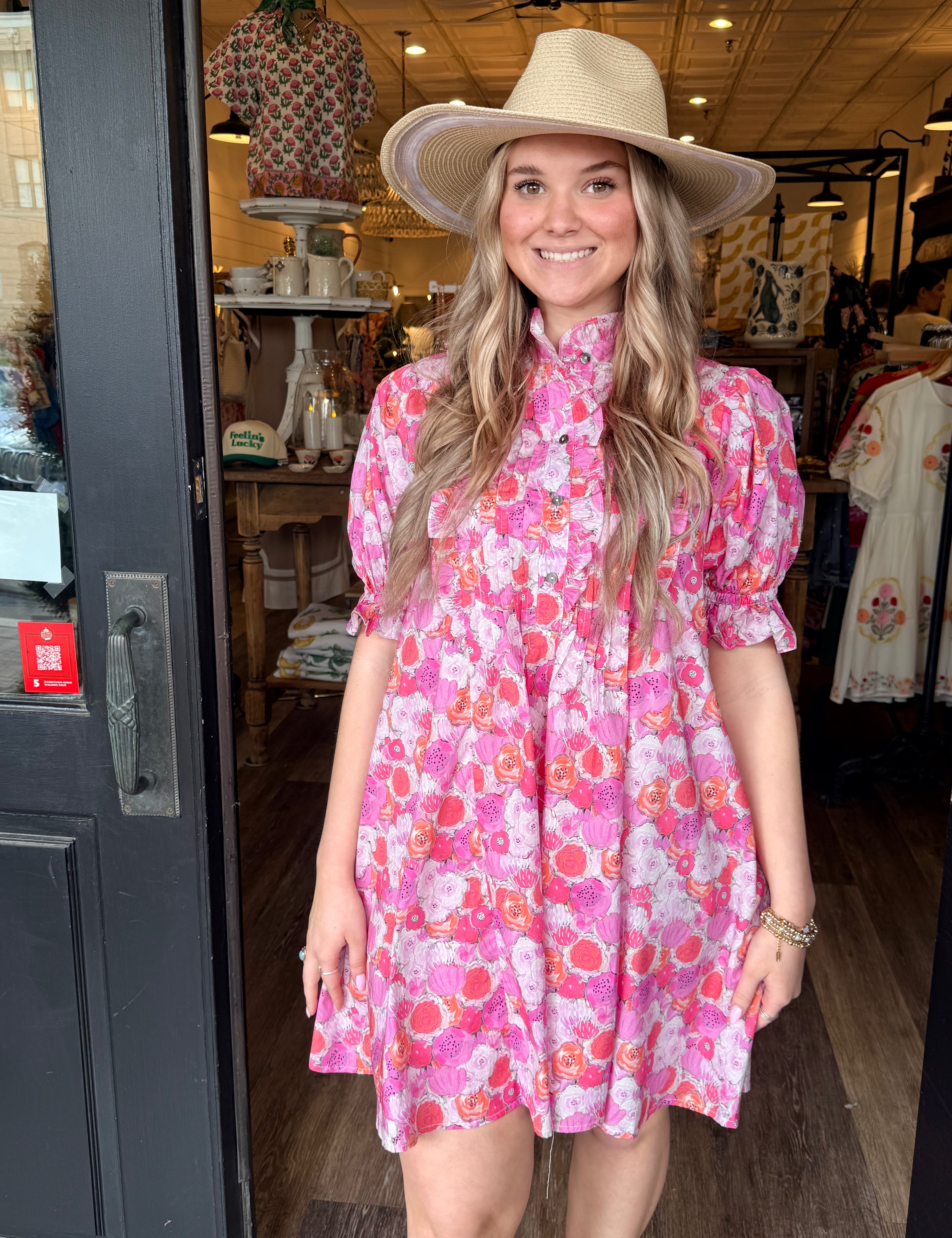 adorable floral mini dress