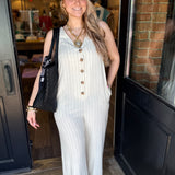 pinstriped jumpsuit 