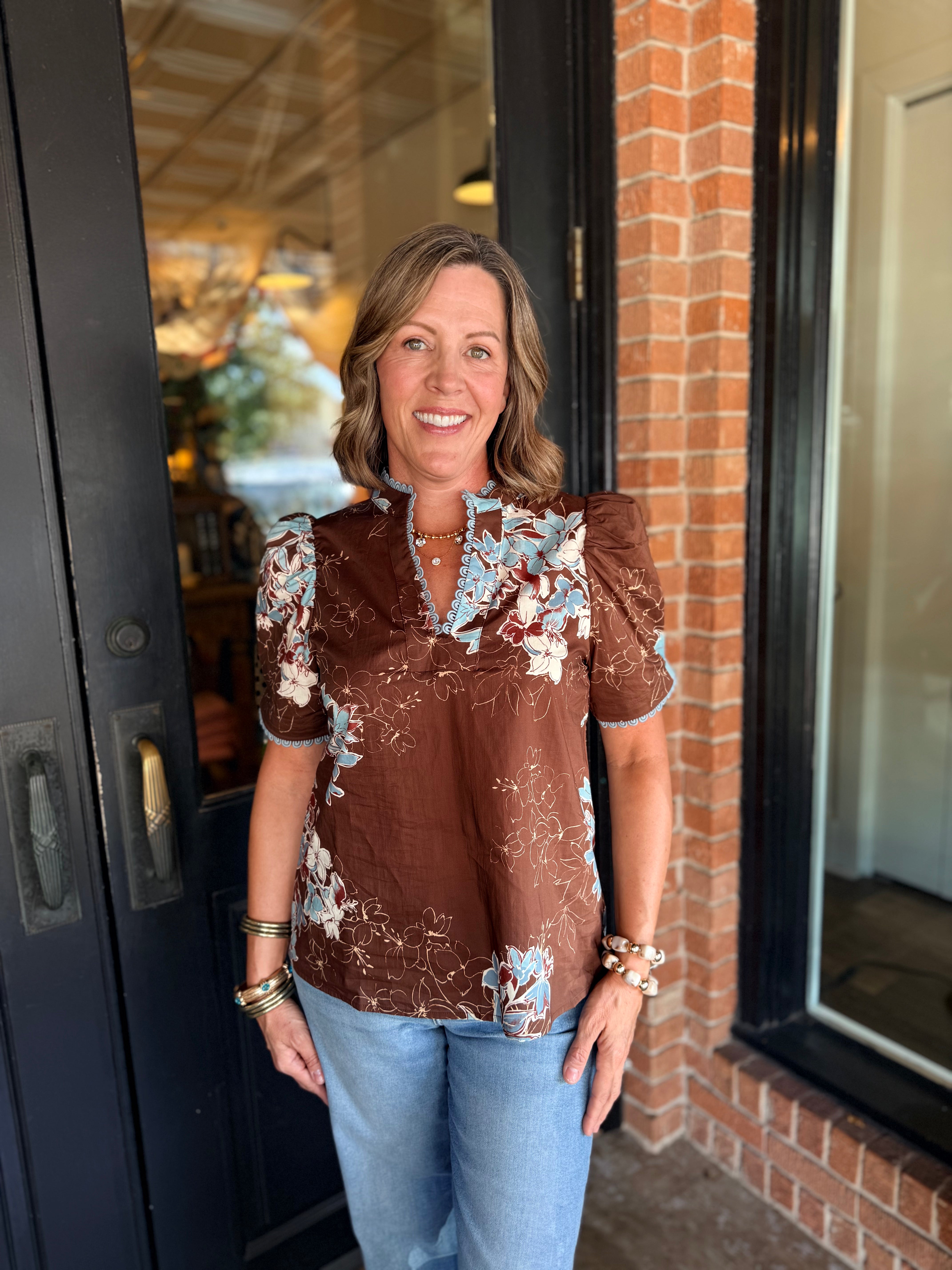 Angela Floral Print Top