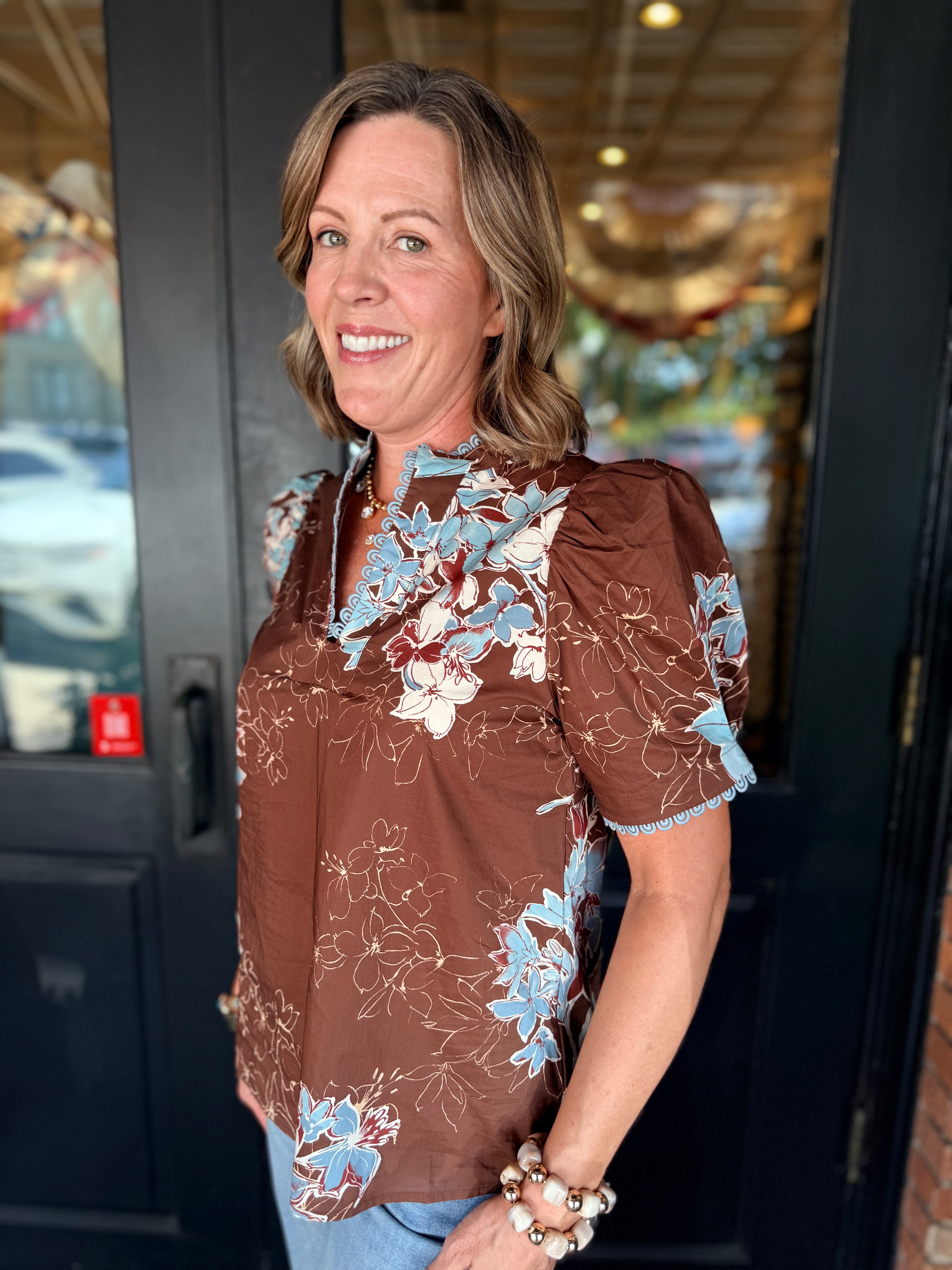 Angela Floral Print Top