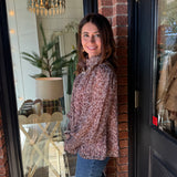 Juliana Brown Ruffle Blouse
