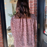 Juliana Brown Ruffle Blouse