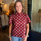 Mina Polka Dot Ruffle Top