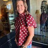 Mina Polka Dot Ruffle Top