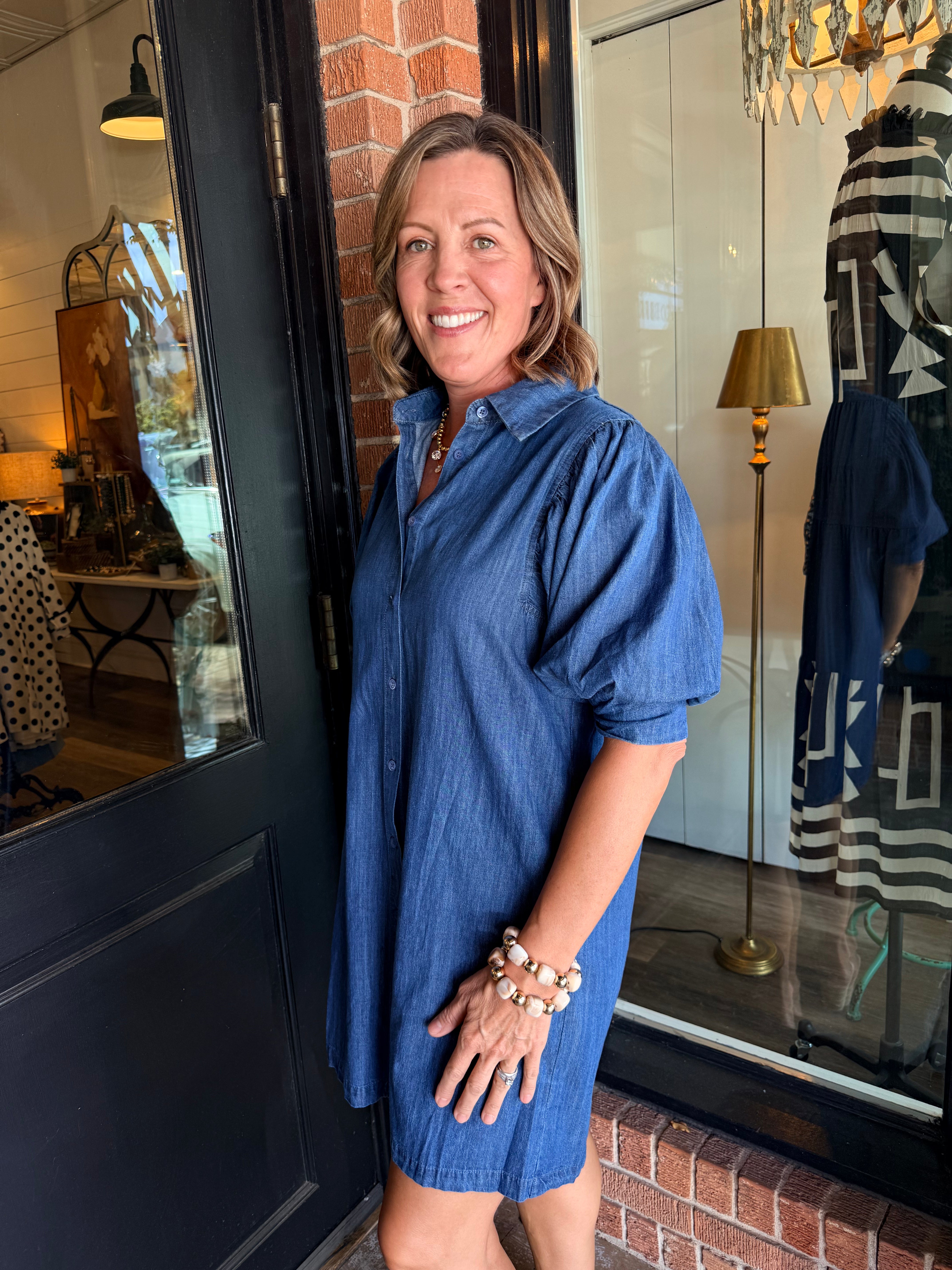 Ashlynn Denim Button Down Mini Dress