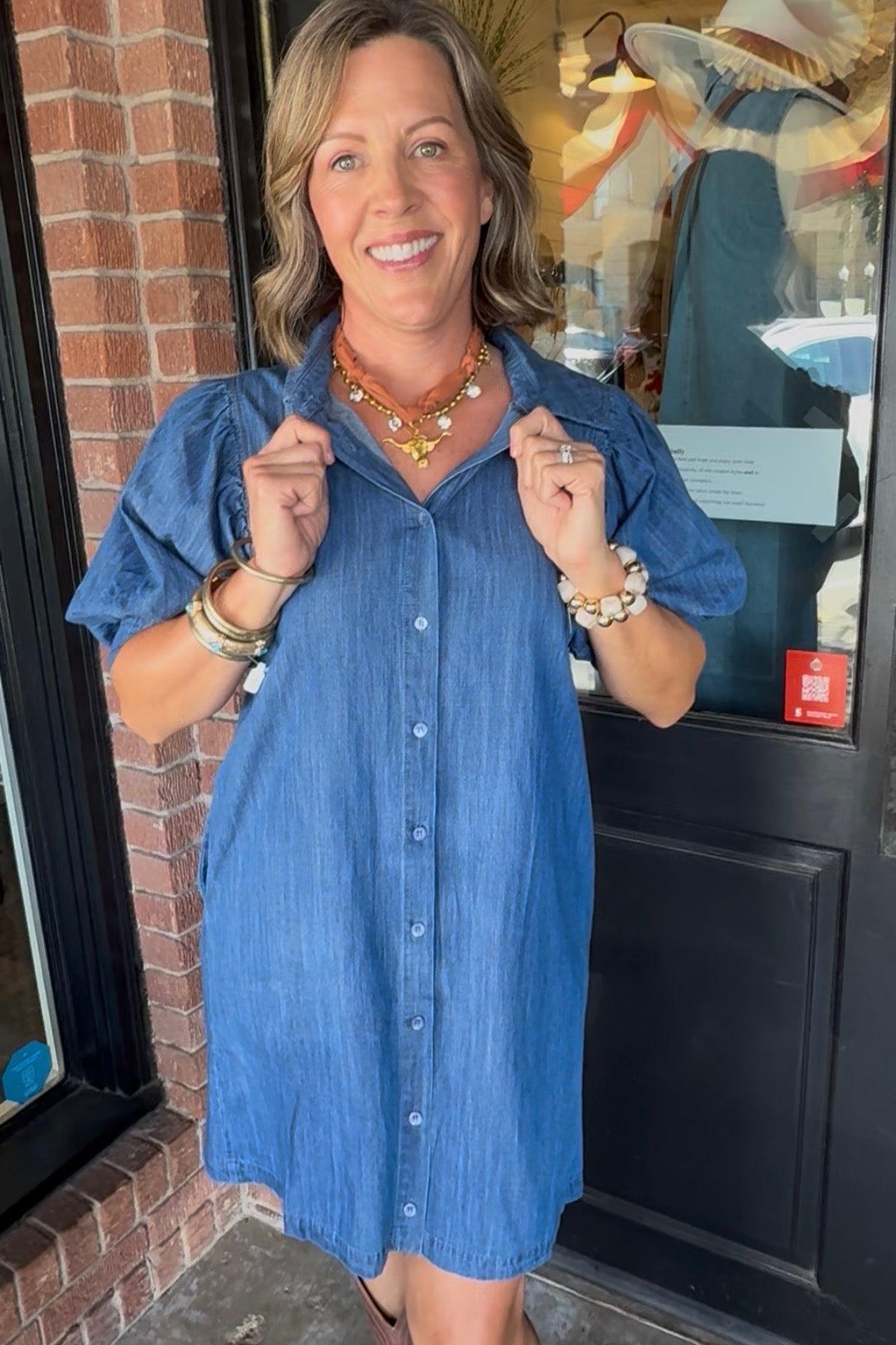 Ashlynn Denim Button Down Mini Dress