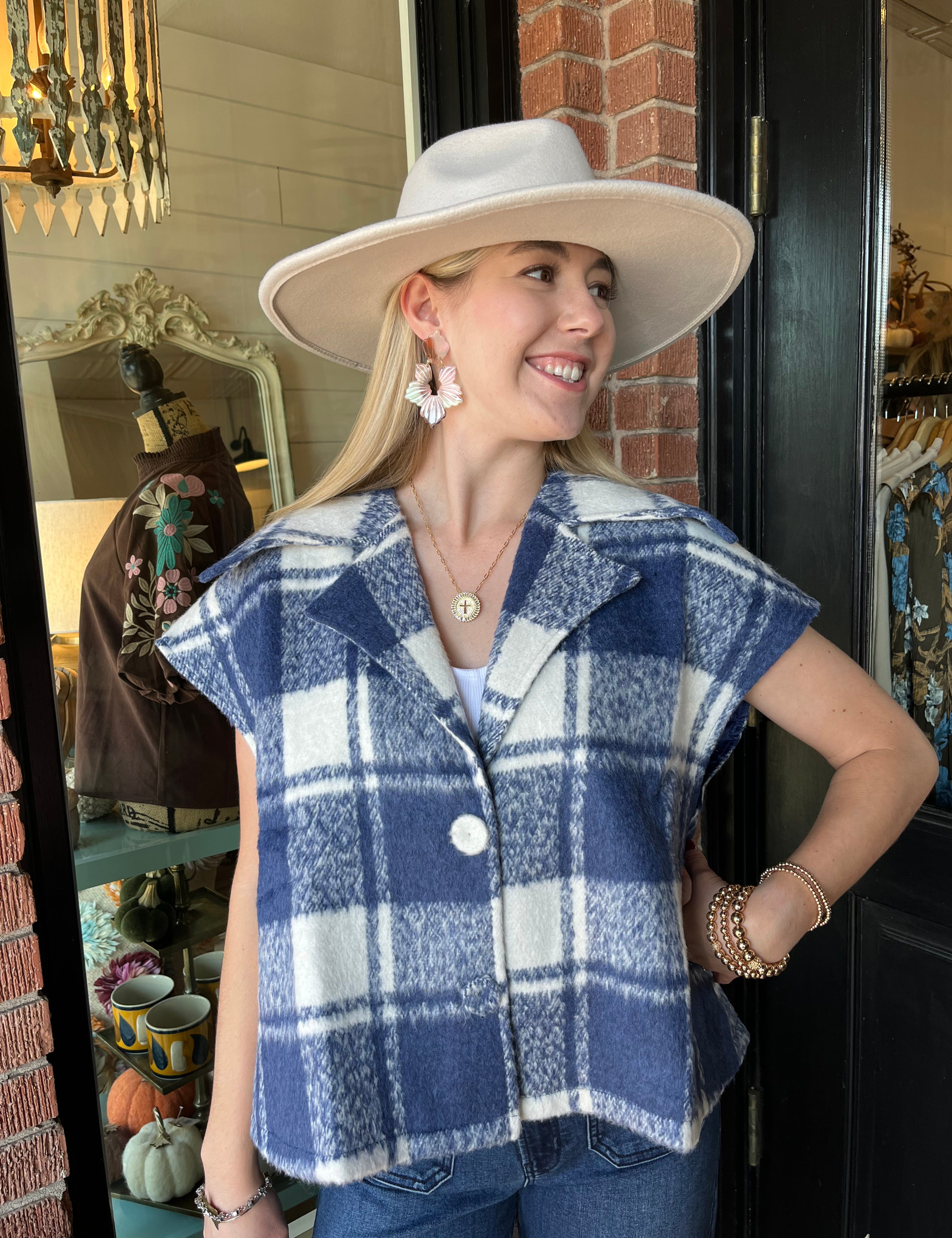 Claire Plaid vest