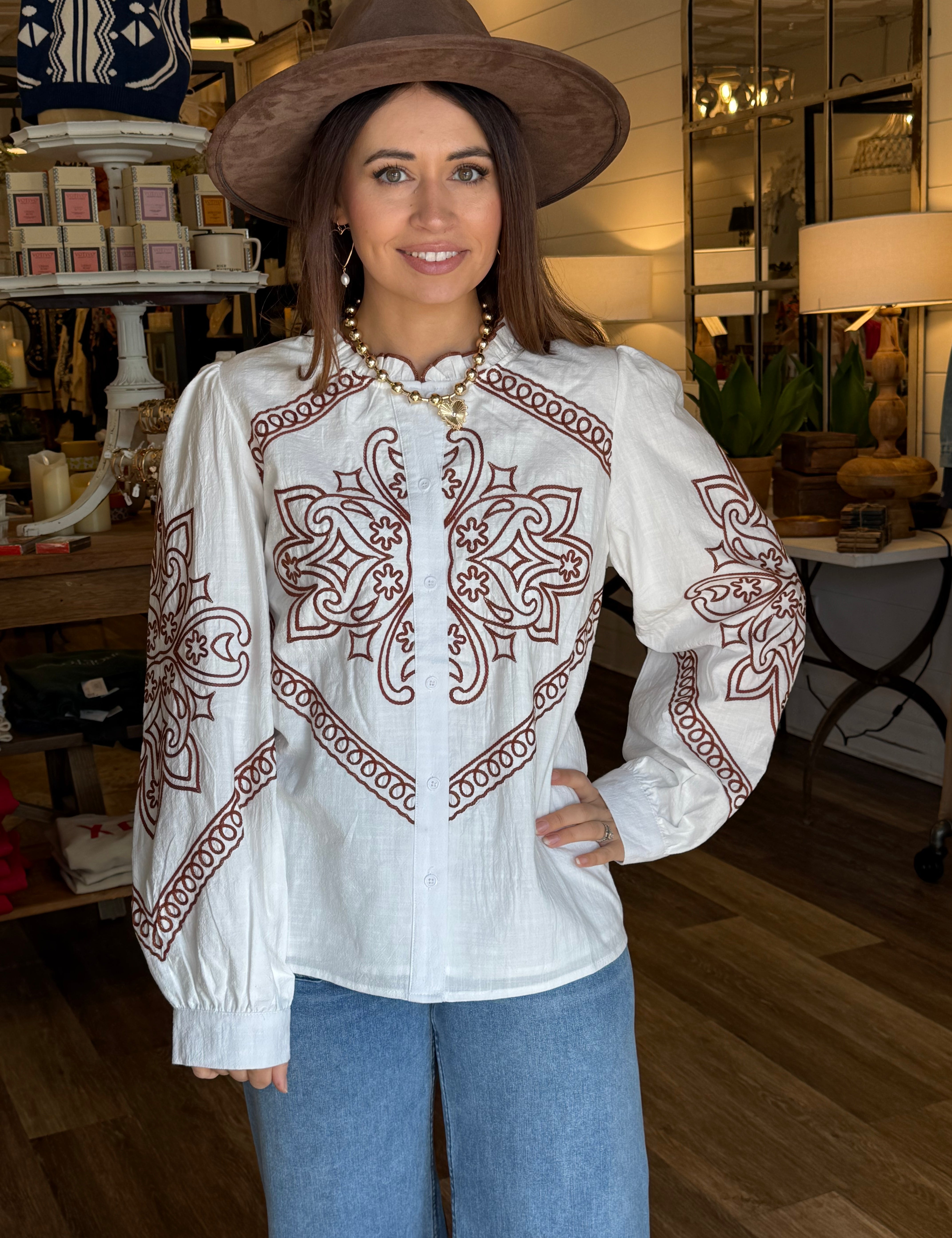 Blaire Embroidered Top