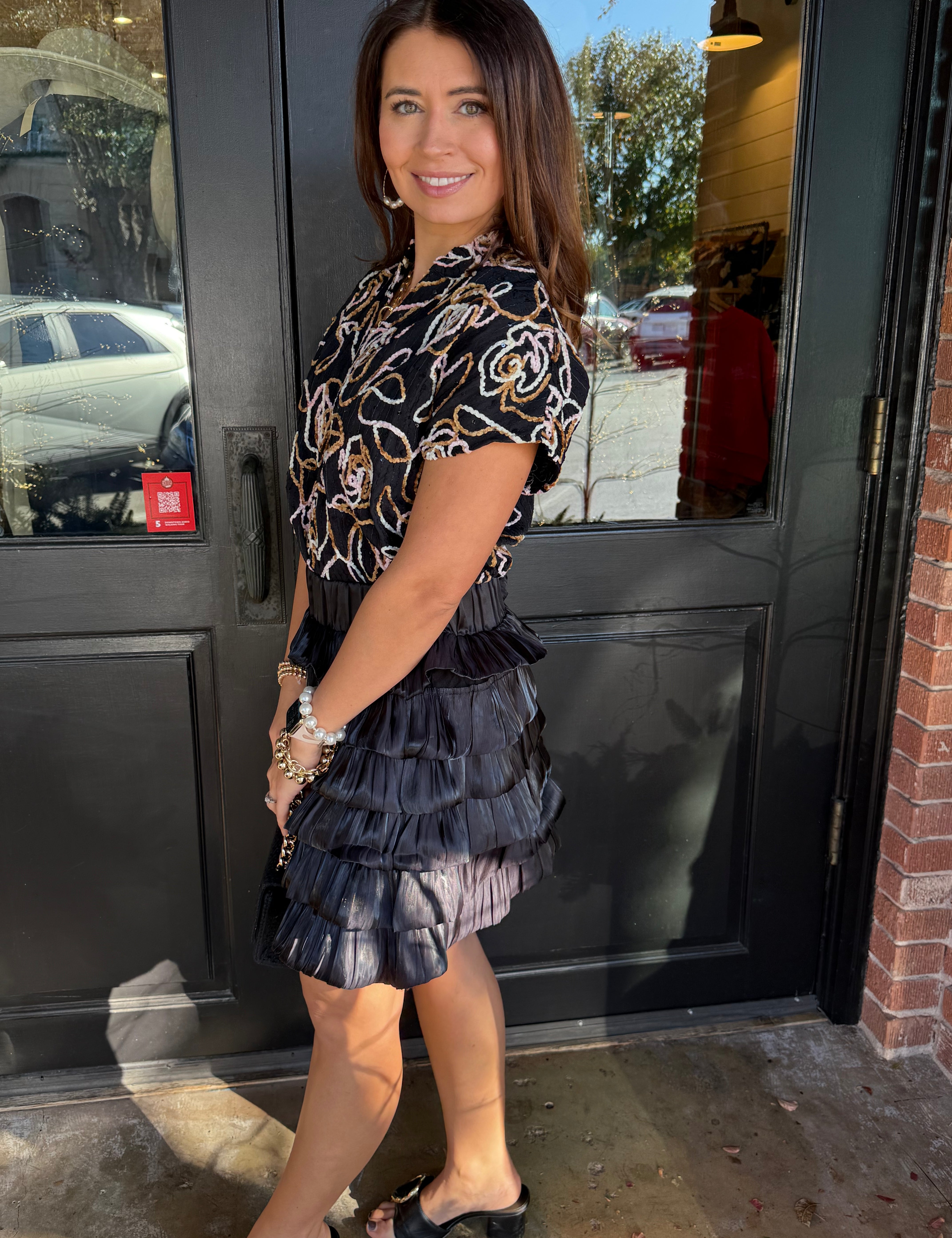 Aubriella Floral Embroidered Top