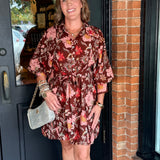 Brenda Floral Button Mini Dress