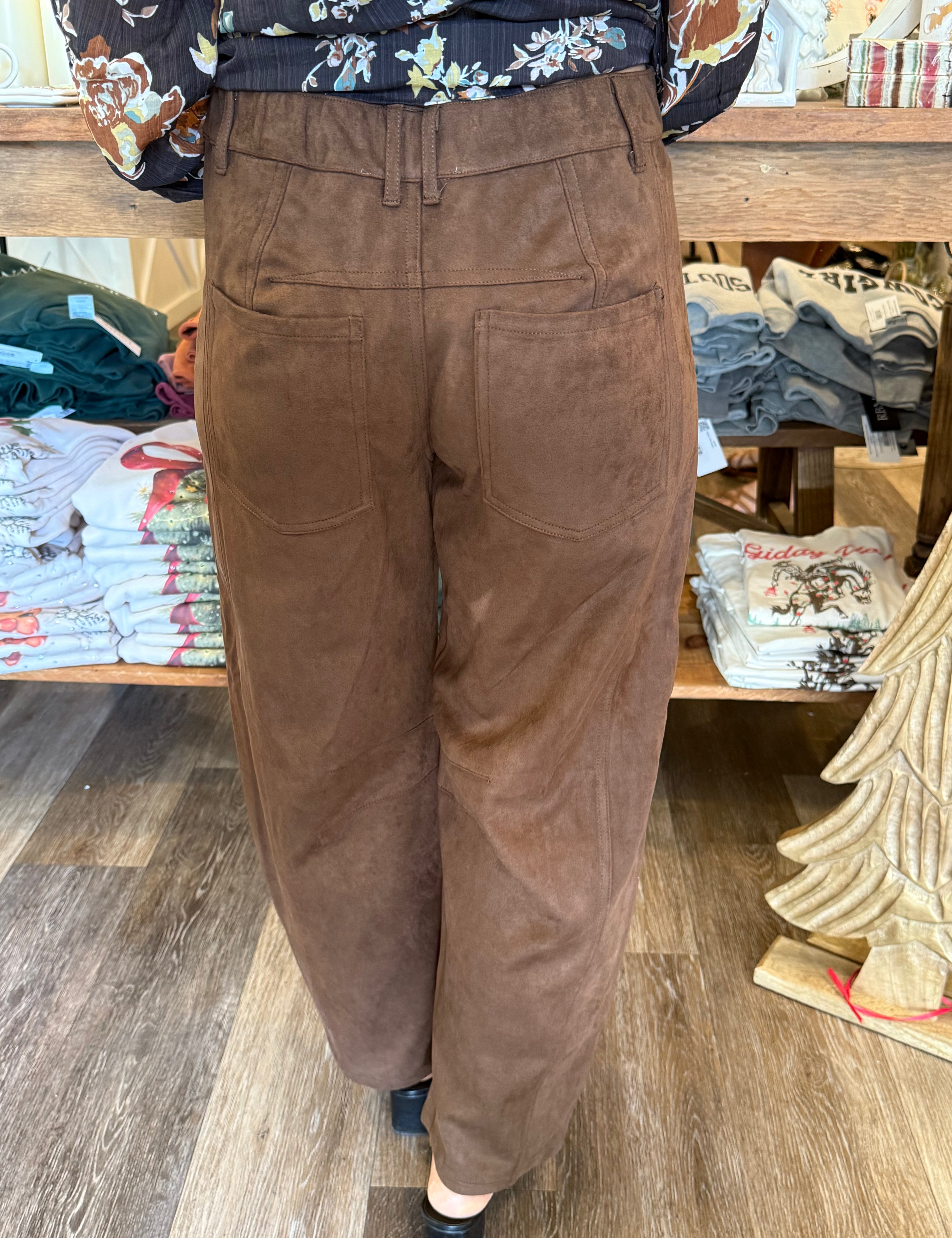 Betsy Brown Suede Pants