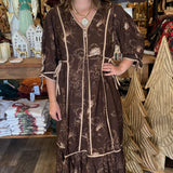 Deborah Botanical Print Midi Dress