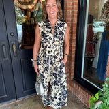 Ashley Paisley Zip Front Midi Dress