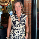 Ashley Paisley Zip Front Midi Dress