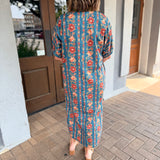 Avery Floral Stripe Midi Dress