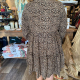 Megan Long Sleeve Leopard Dress