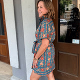 Sandra Floral Belted Mini Dress