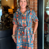 Sandra Floral Belted Mini Dress