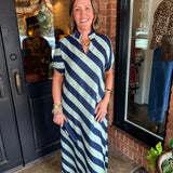 Diana Diagonal Stripe Midi Dress
