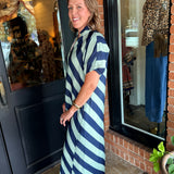 Diana Diagonal Stripe Midi Dress