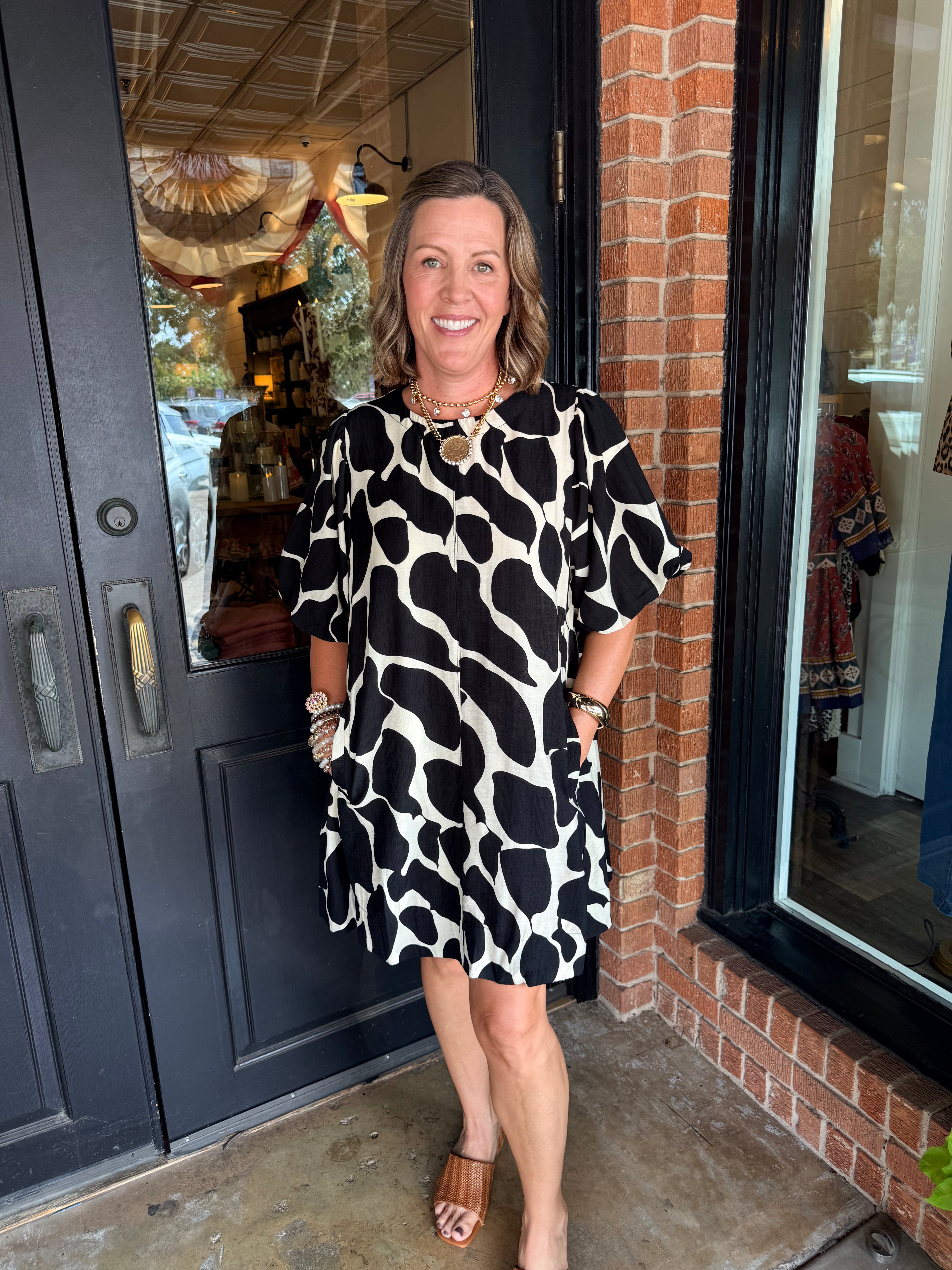 Ella Abstract Animal Print Dress