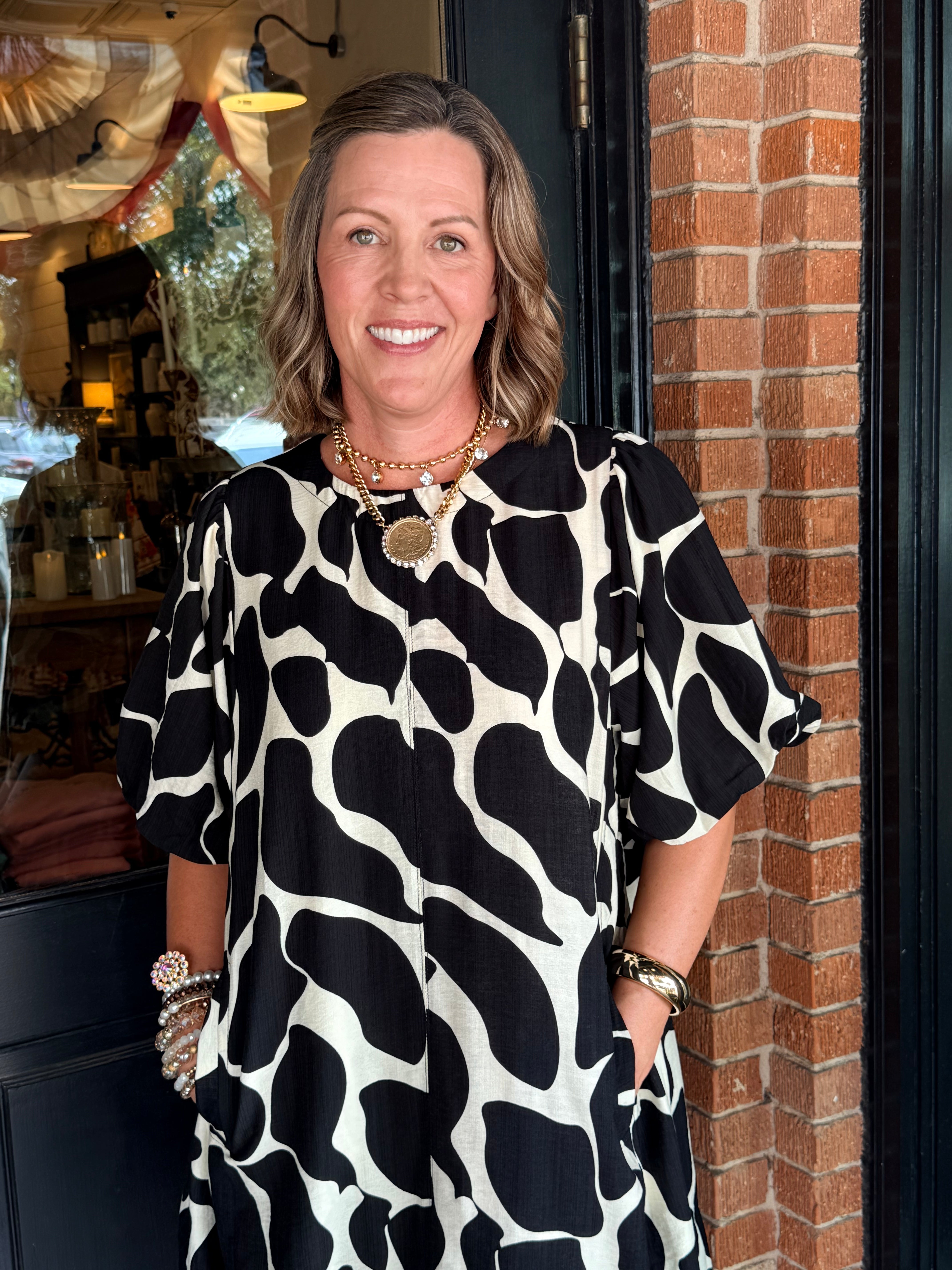 Ella Abstract Animal Print Dress
